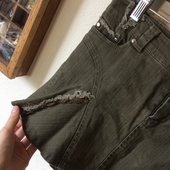 SOLD bacca bocca Army Green Rough edge lace Mini - Picture 6 of 8